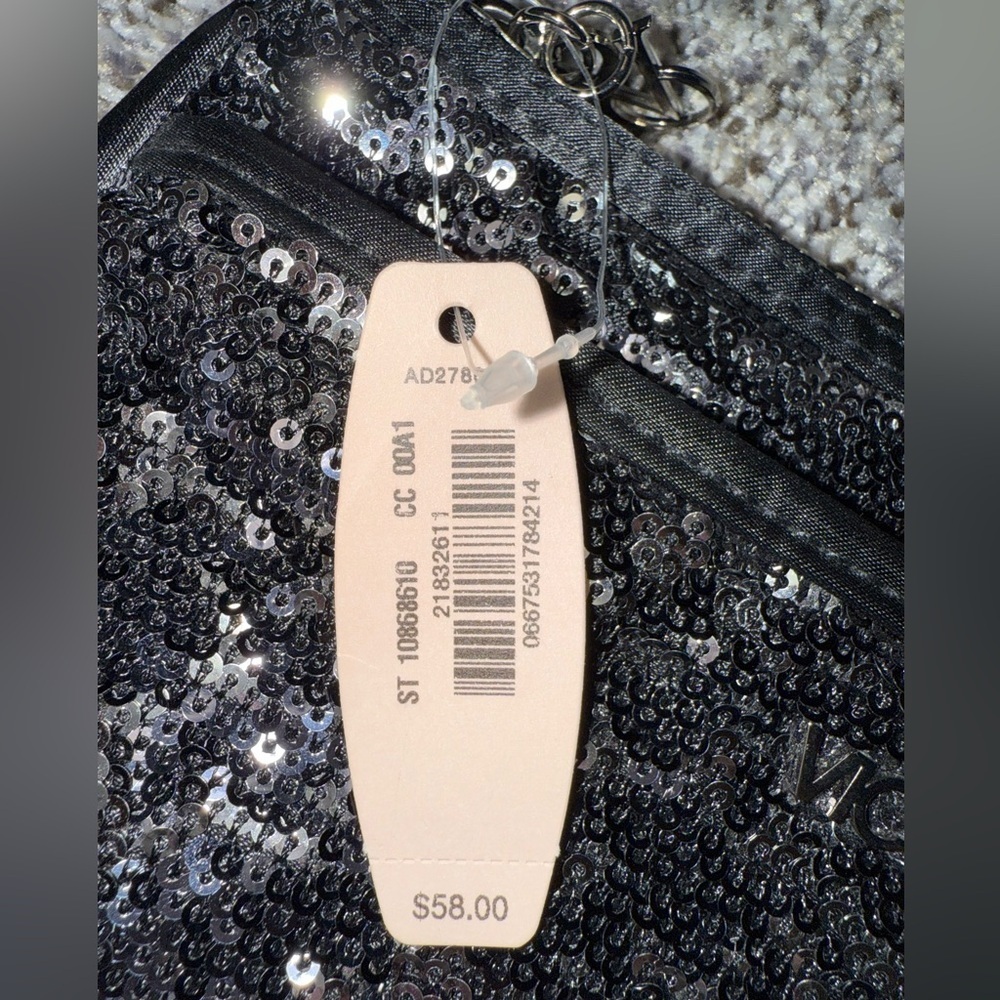 Victoria secret black sequin clutch pouch - Picture 6 of 7
